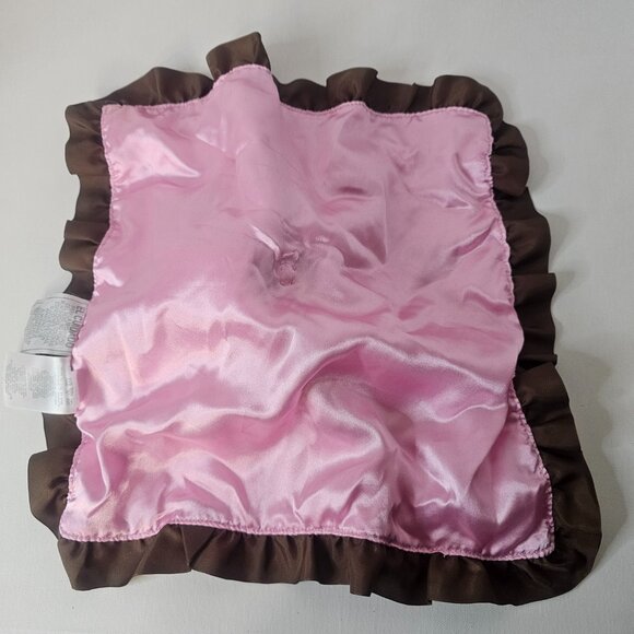 Disney Winnie The Pooh Lovey Rattle Pink Brown Satin Polka Security Blanket Cute - Picture 7 of 15